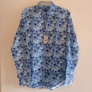 Robert Graham - High And Dry Stretch Print Button-Up Shirt - Men’s Large